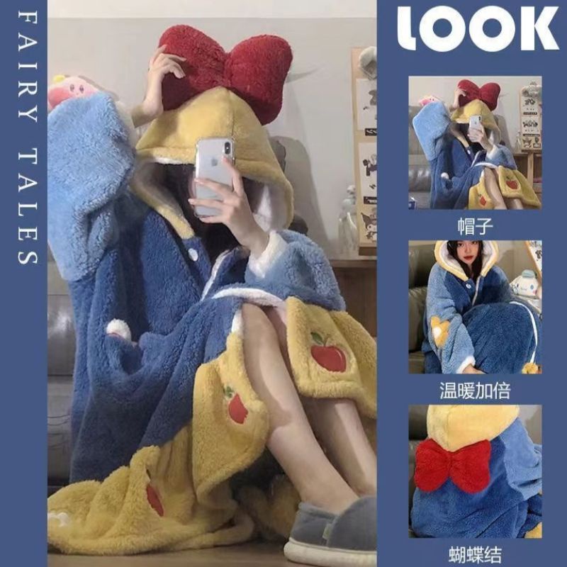 Áo Choàng Pijama Lông (sẵn xanh da trời) | BigBuy360 - bigbuy360.vn