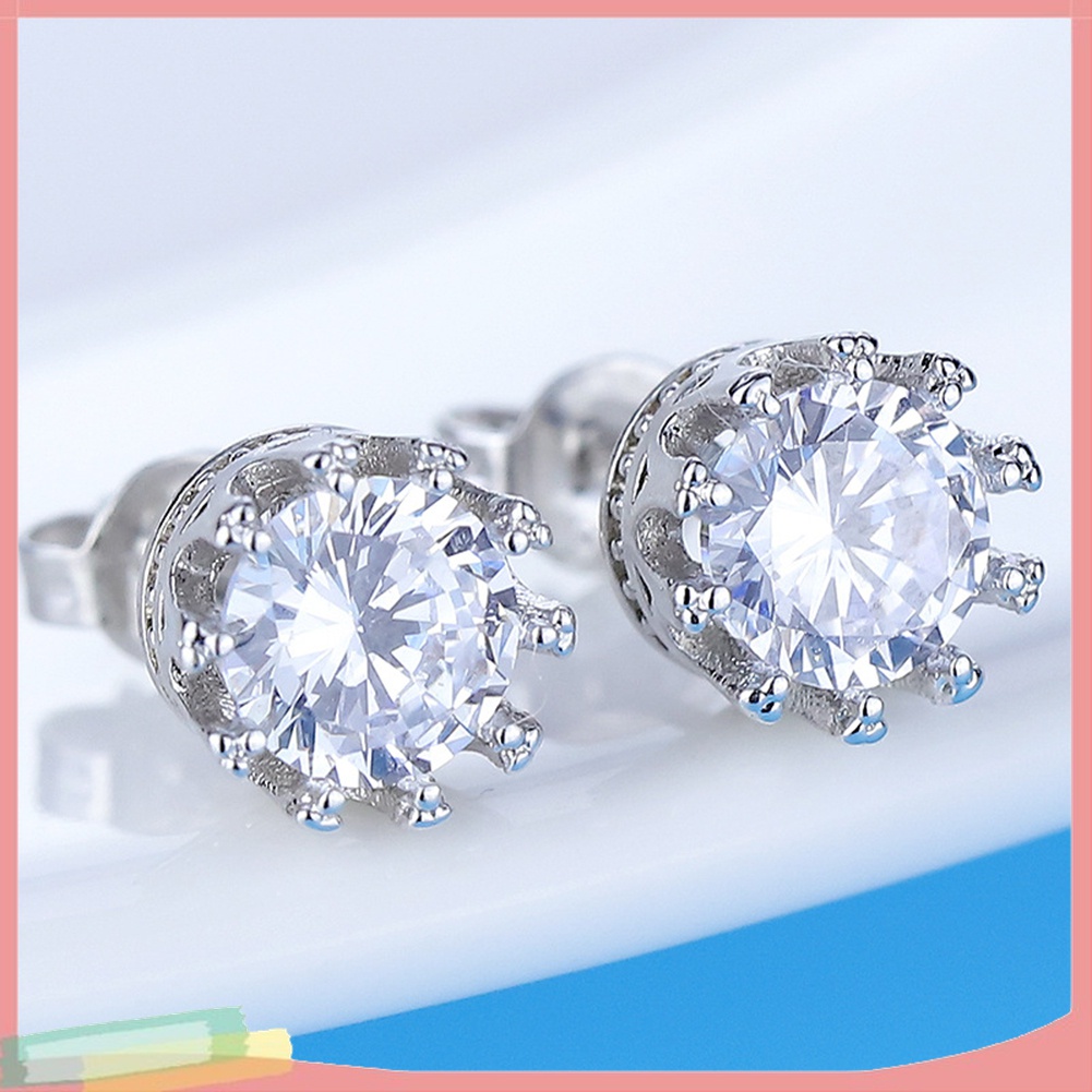 Đôi Khuyên Tai Mạ BạC ĐíNh Zirconia NhiềU MàU ThờI Trang Cho Nữ