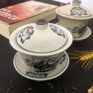 🔥 BÁT SÂM UỐNG TRÀ – GỐM MEN RẠN HỌA TIẾT HOA SEN 🔥
