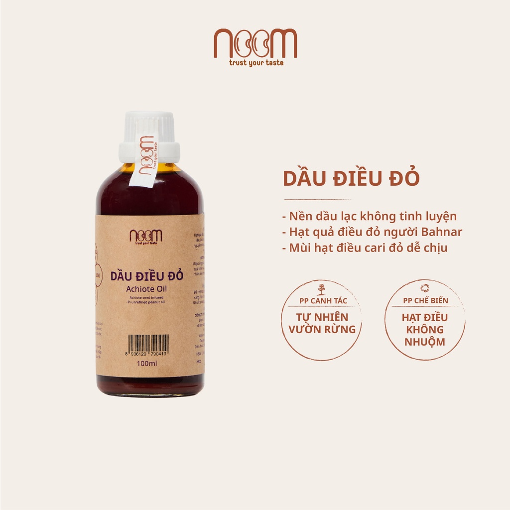 Dầu Điều Đỏ Nguyên Chất Noom 100ml, Dầu Điều Màu Tự Nhiên - NoomFood