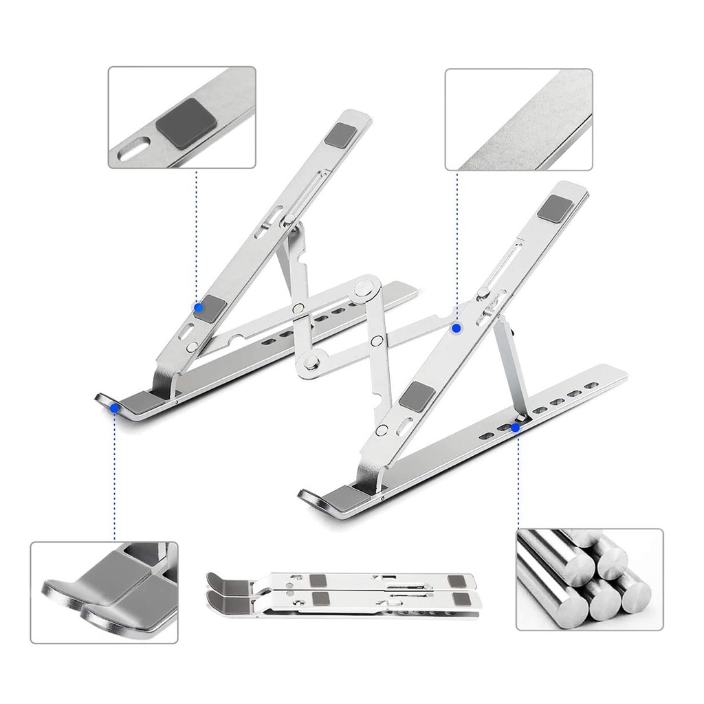 Giá đỡ N3/N8 Laptop, Macbook, iPad bằng nhôm cao cấp, phủ sơn tĩnh điện, có thể gấp gọn dễ dàng, tặng kèm túi vải