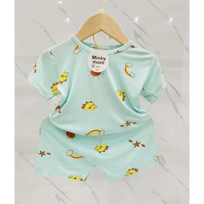 Bộ cộc tay minky mon cho bé size 6-15kg