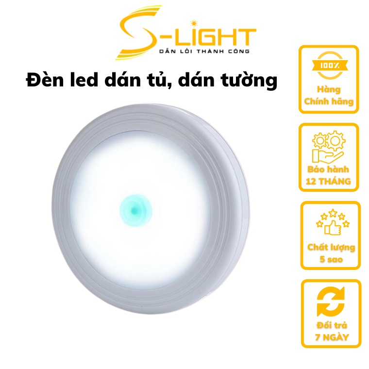 Đèn led dán tường, dán tủ bếp, tủ quần áo, tủ kính mini siêu bền 2 màu sáng trắng, sáng vàng