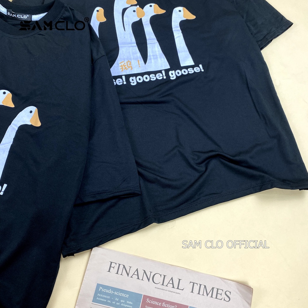 Áo thun tay lỡ nữ SAM CLO freesize phông form rộng dáng Unisex - Ulzzang mặc cặp, nhóm, lớp in hình ĐẦU VỊT chữ GOOSE