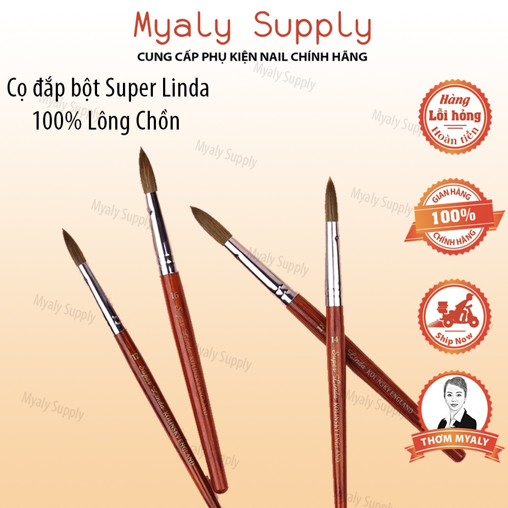 Cọ Đắp Bột Lông Chồn Kolinsky Super Linda Số 14,16,18