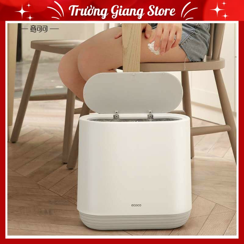 Thùng Rác Ecoco Tiện Lợi Thiết Kế Hiện Đại Chất Liệu Cao Cấp Abs An Toàn Size 10 Lít