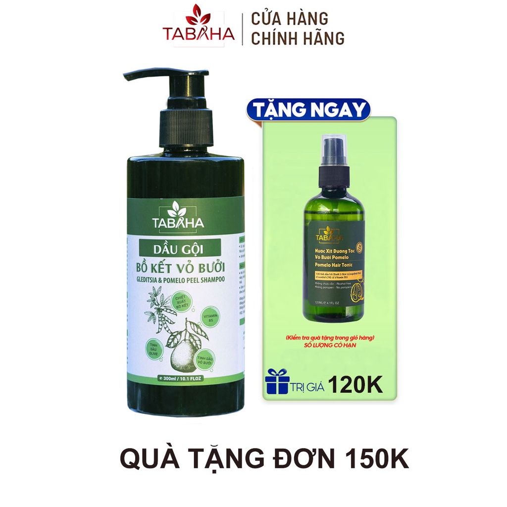 Dầu Gội Thảo Mộc Bồ Kết Vỏ Bưởi TaBaHa 300ml Giảm Rụng Tóc Cho Mẹ Sau Sinh