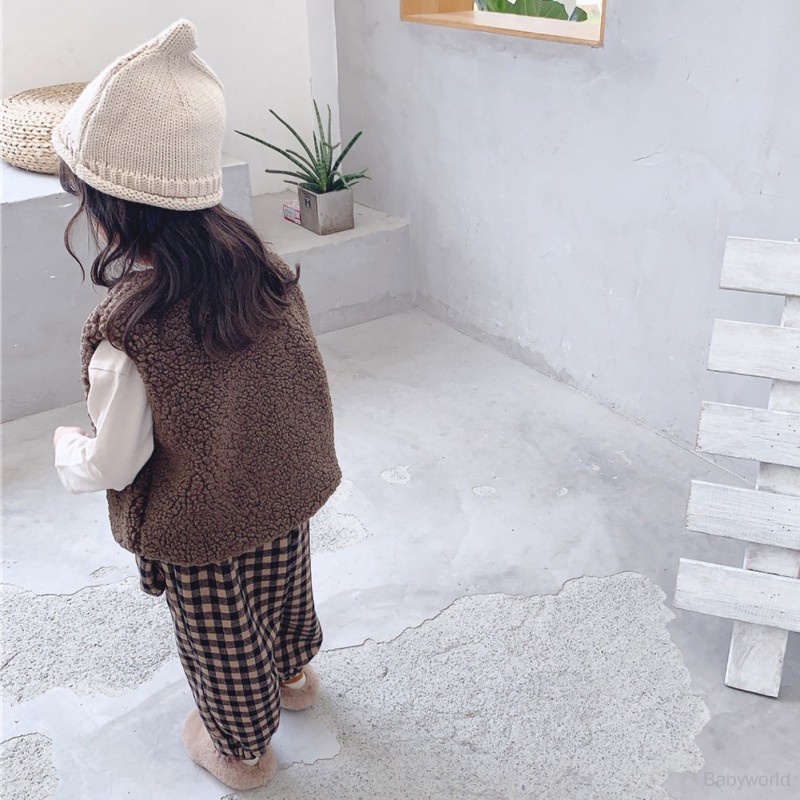 Áo Ghi Lê Lông Cừu Dày Màu Trơn Giữ Ấm Dành Cho Bé Trai Và Bé Gái