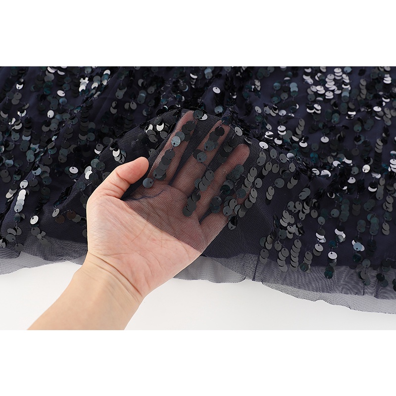 Đầm sequin ngắn tay H&M sz 12-14kg