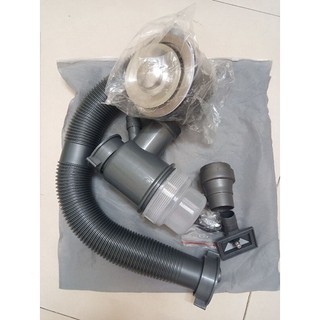 Bộ xả chậu rửa bát 1 hộc ống lớn, Xi phông chậu rửa chén 2 ngăn