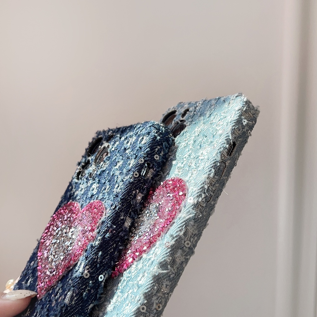 Ốp Điện Thoại Tpu Mềm Chống Rơi Họa Tiết Denim Phong Cách Retro Cho iphone 14 13 12 11 Pro MAX Plus