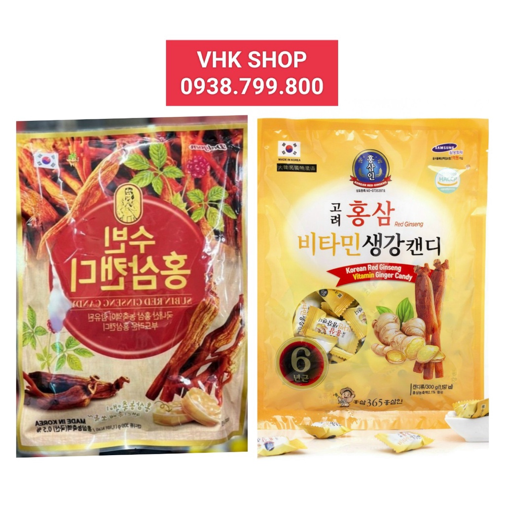 Kẹo Sâm Gừng và bac hà 300g HÀN QUỐC