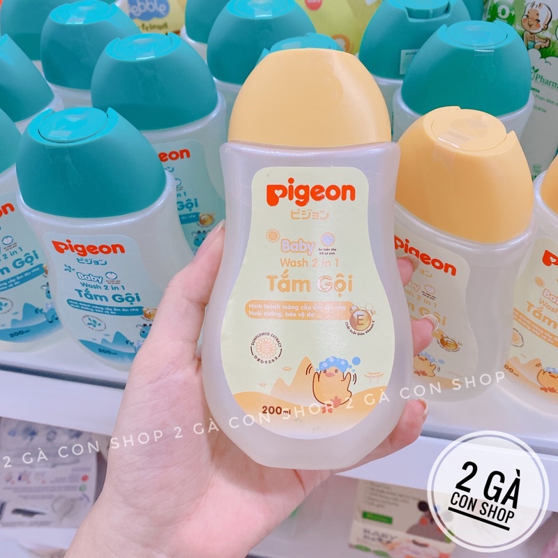 Sữa tắm gội 2 in 1 dùng cho da nhạy cảm Pigeon 200ml