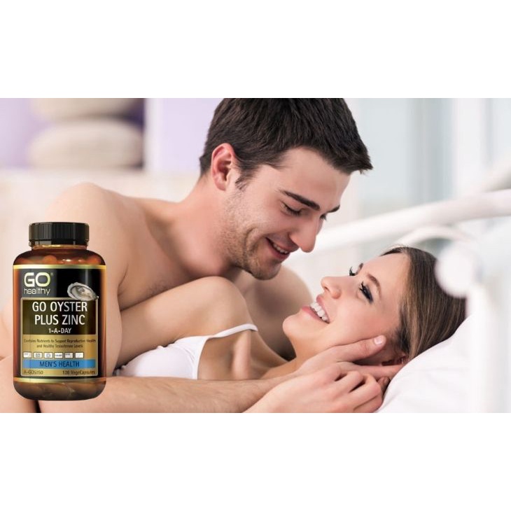 Tinh chất Hàu Úc 120 viên - GO Healthy Oyster Plus Zinc 1-A-Day 120 Vege Capsules tăng cường sinh lý nam tăng tinh trùng