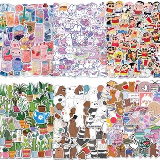 Stickers nhãn dán chống thấm nươc, dán đàn, dán mũ bảo hiểm-Nhãn dán hình Shin, xương rồng, bear