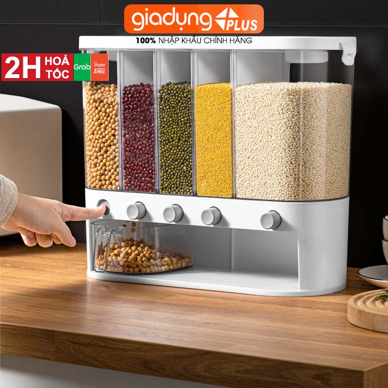 Thùng Đựng Gạo 10 Lít Nhiều Ngăn Đa Năng | Thùng Đựng Hạt Ngũ Cốc Thông Minh