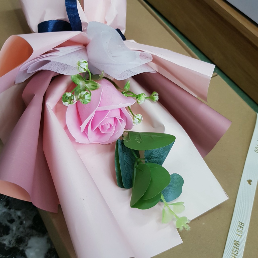 Bó hoa sáp thơm kèm lá táo sinh động QUÀ TĂNG Ý NGHĨA CHO NGƯỜI THƯƠNG