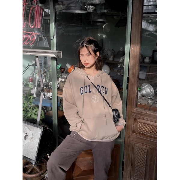 Áo Hoodie Phối ZIP GOLDEN