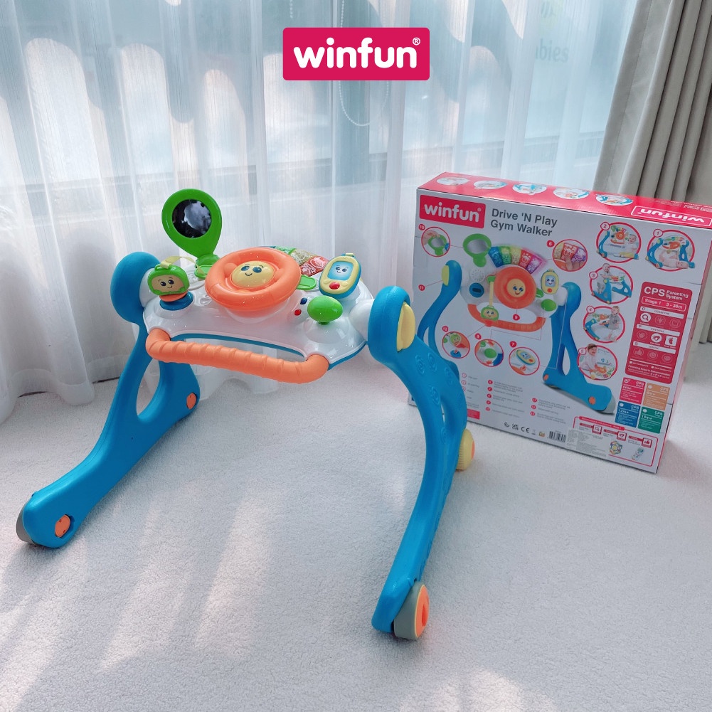 Kệ chữ A kết hợp xe tập đi, bàn tập đứng cho bé có nhạc Winfun 0846 đồ chơi cho bé sơ sinh tới 3 tuổi