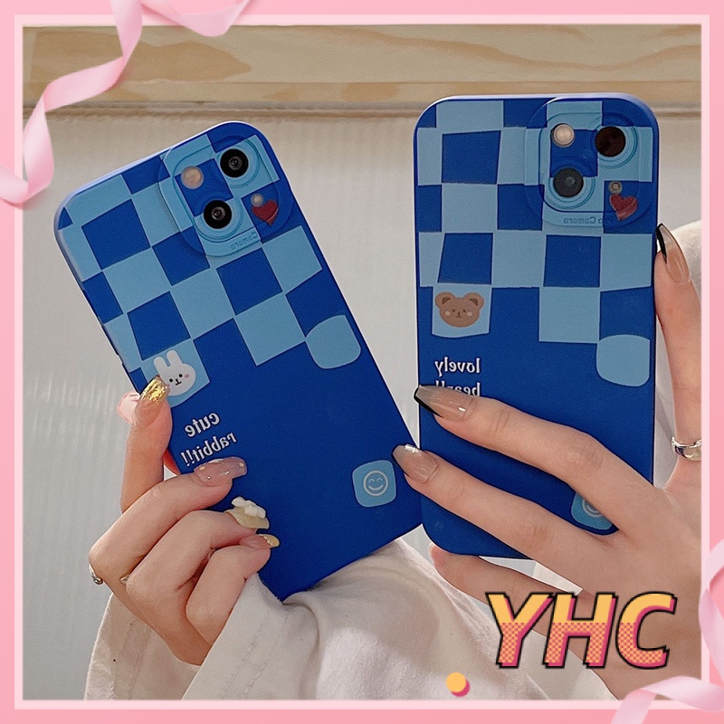 ốp iphone Họa Tiết Bảng Kẻ Ô Màu Xanh Dương tương thích IPhone 13 12 11 Pro Max X XS Max XR 8 7 6 plus-274