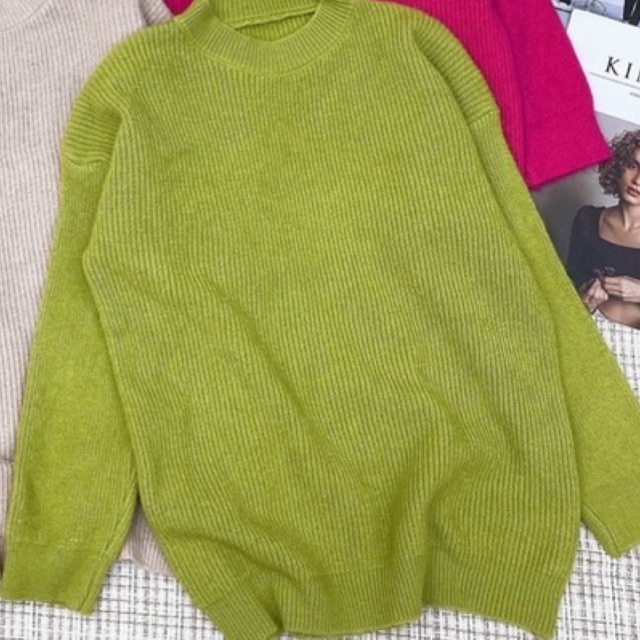 Áo sweater len Quảng Châu xanh cốm siêu đẹp HÌNH THẬT CẬN CHẤT
