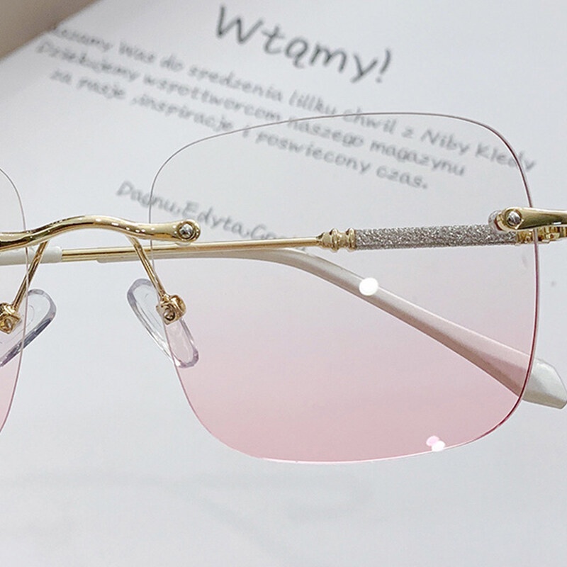 Mắt Kính Gọng Kim Loại Không Viền Nhiều Màu Sắc Thời Trang Dành Cho Nữ