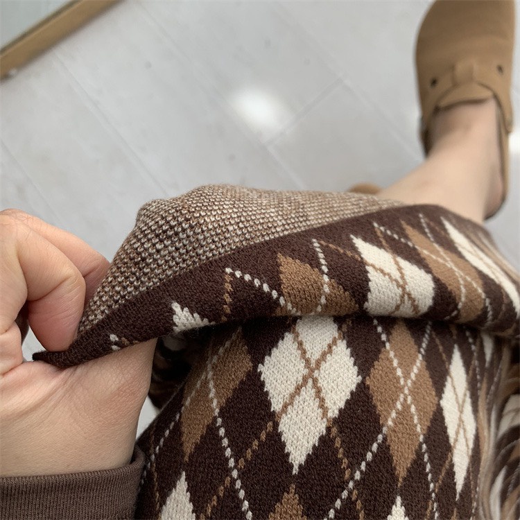 Chân Váy midi họa tiết vải len Ulzzang style 🌸 Hàng Quảng Châu