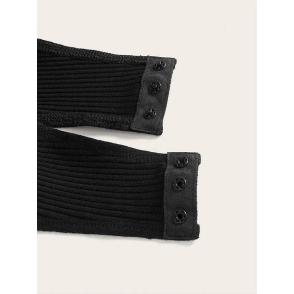 Áo sơmi phối len body suit