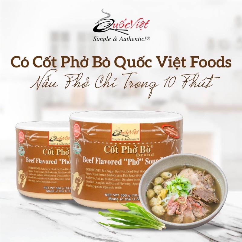 Cốt phở bò Quốc Việt foods 300gr NK USA
