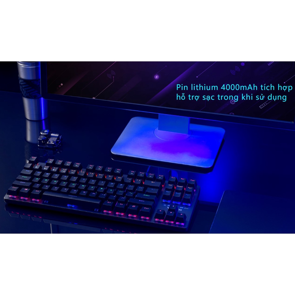 Bàn phím cơ Rapoo V500 Pro-87 Multimode, bàn phím bluetooth đa kết nối bluetooth/Usb 2.4Hz/có dây Bexal RP01