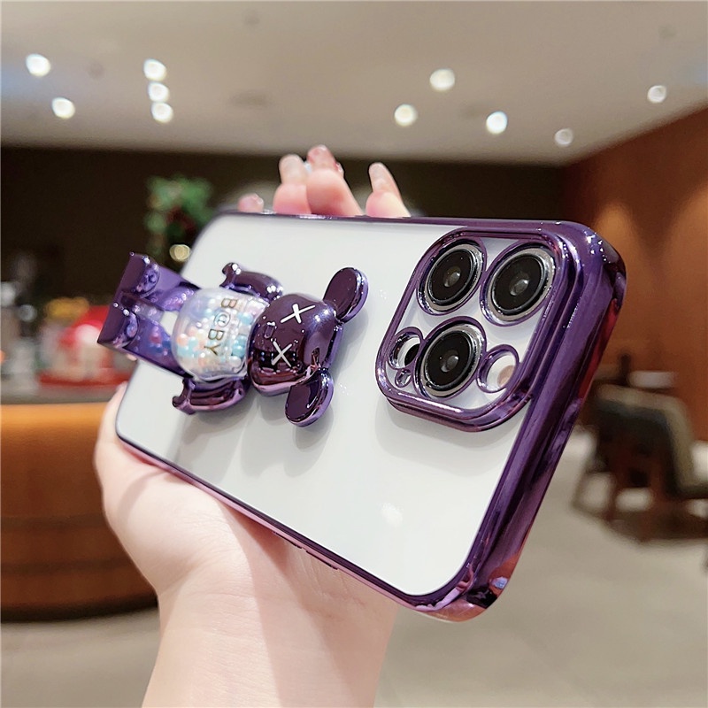 Ốp Điện Thoại silicone Mềm Trong Suốt Chống Sốc In Hình Gấu Cho iphone 14 13 12 11promax x xsmax