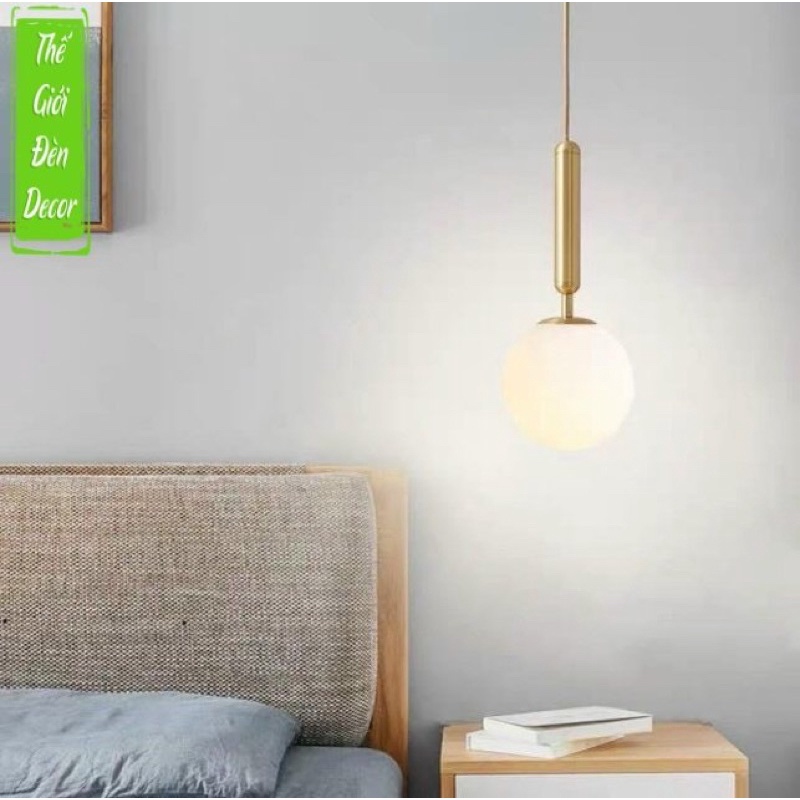 Đèn thả trần thủy tinh T016 ,thả quả cầu dáng dài dây 2m  phòng ngủ,bàn ăn