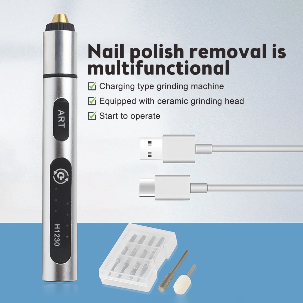 Bút mài dũa móng tay ADIEEPEN hoạt động điện không dây 3 tốc độ điều chỉnh sạc lại được tiện lợi