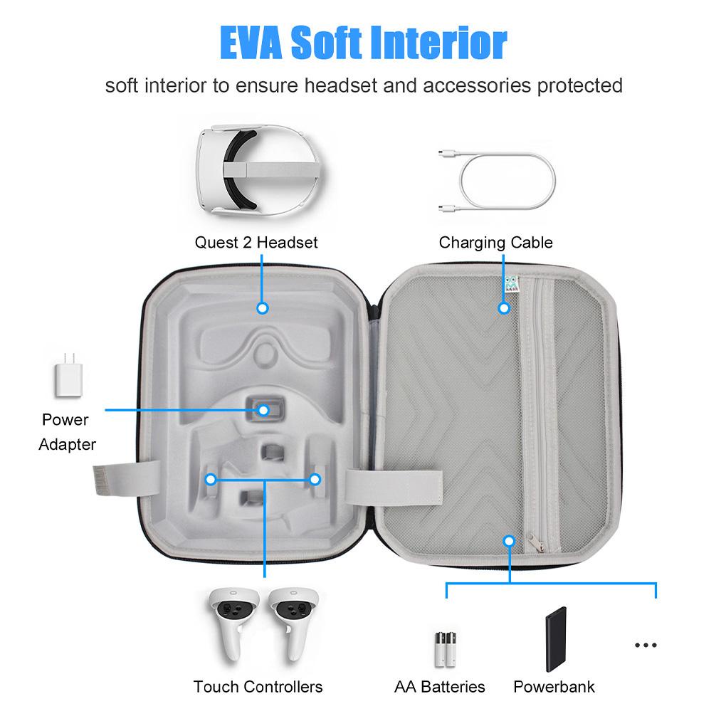 Hộp Cứng EVA Bảo Vệ Cho Kính Thực Tế Ảo Oculus Quest 2 / Oculus Quest All-in-one VR and ER