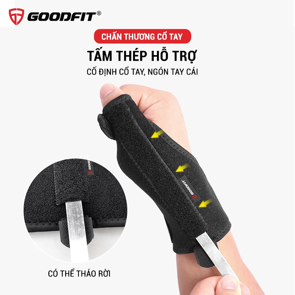 Băng nẹp ngón tay cái bảo vệ, hỗ trợ bong gân GoodFit GF305W nẹp cố định cổ tay thoáng khí