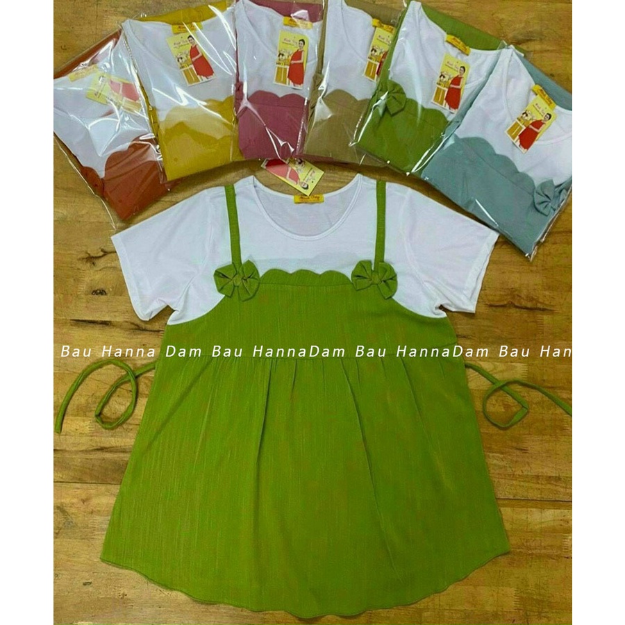 [SIZE 40-70kg] Áo bầu xinh giả yếm dễ thương cho mẹ trẻ vải đũi mềm mát cao cấp không nhăn phù hợp đi làm đi chơi thoải