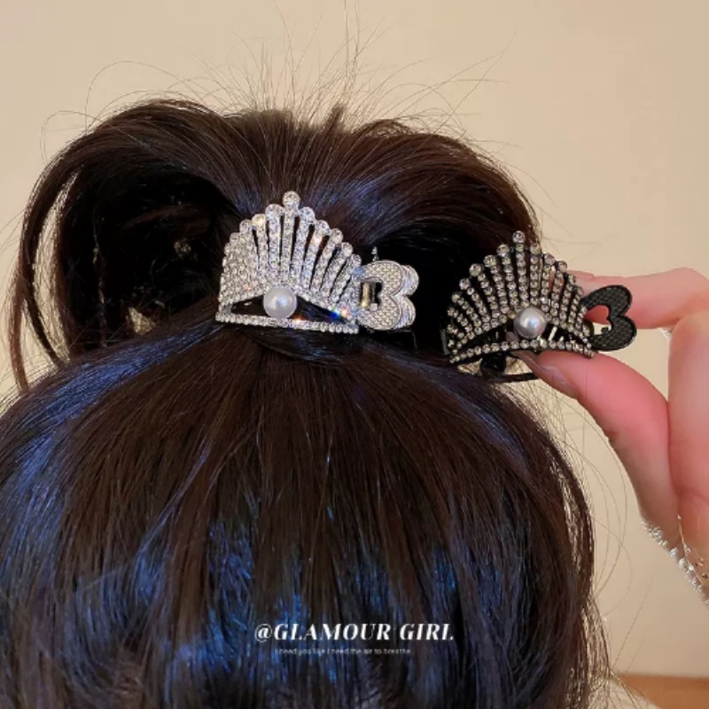 Kẹp Tóc Hình Vương Miện Đính Ngọc Trai Giả Thời Trang Hàn Quốc kẹp tóc càng cua kẹp tóc đính đá