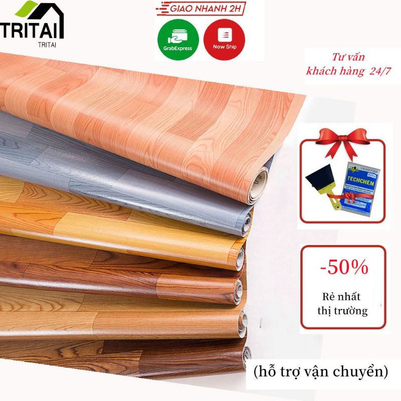 Thảm Trải Lót Sàn Simili Vân Gỗ Tấm Simili Dán Sàn Giả Gỗ Nền Nhựa Pvc Nhám Chống Trượt Cao Cấp dày 0.5mm Nhiều Mẫu