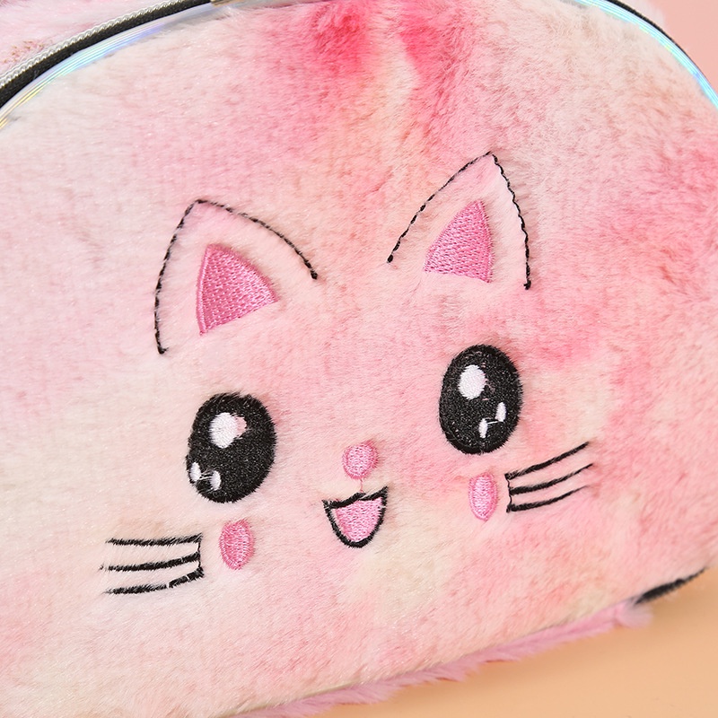 Túi Đựng Mỹ Phẩm Có Khóa Kéo Hình Mèo Hoạt Hình Đáng Yêu