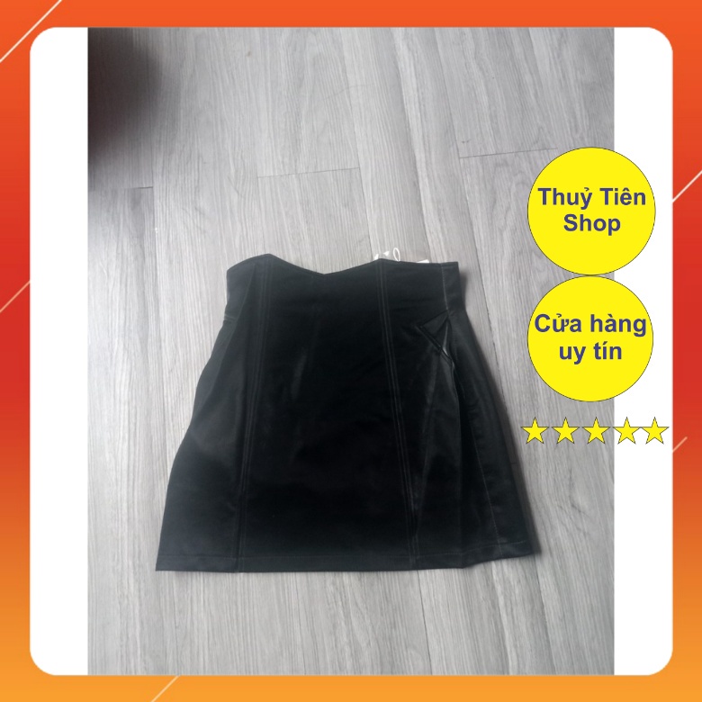 Chân Váy Da Xẻ Cạp Cao Mã 8088 Hàng Quảng Châu