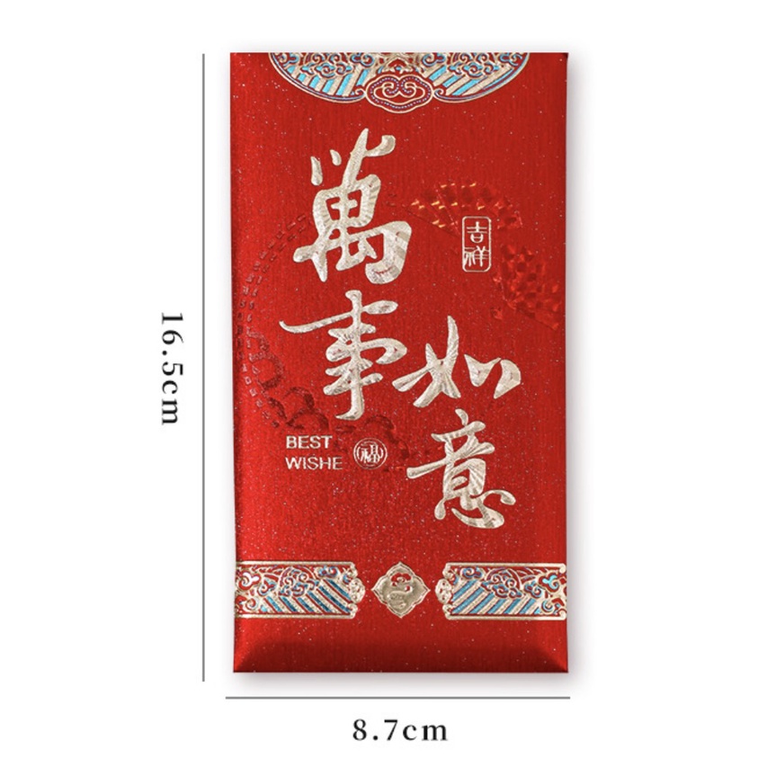 Set 06 bao Lì xì Tết Quý Mão Năm 2023 - (8.7x16.5cm)  Hoạt tiết sinh động - Giấy dày cao cấp