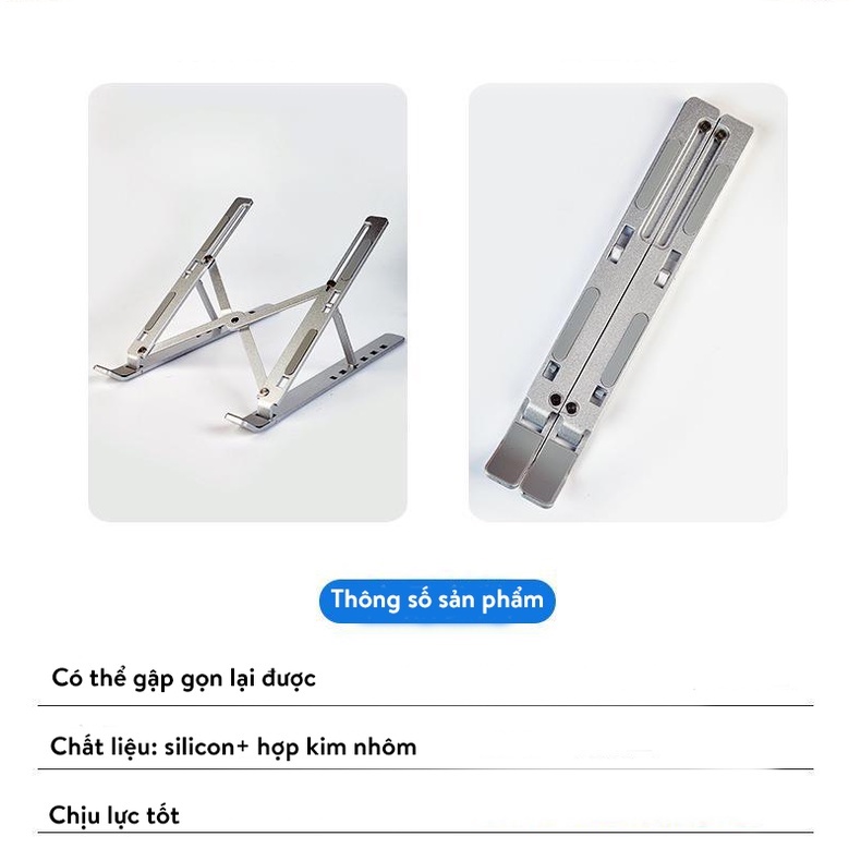 Giá Đỡ Laptop Có Thể Điều Chỉnh Độ Cao RGA, Đế Tản Nhiệt Laptop Gọng Nhựa Cao Cấp Tiện Dụng