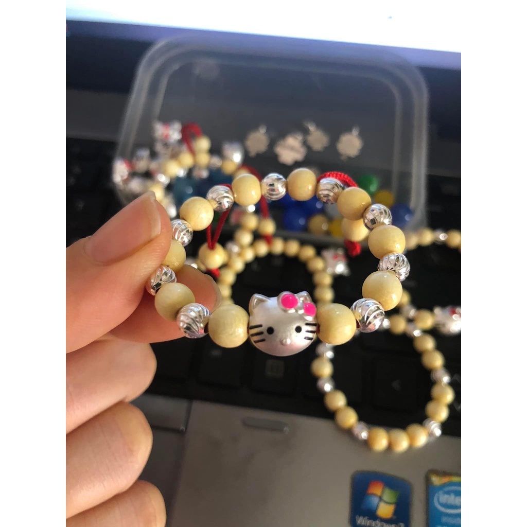 Vòng dâu tằm con giáp mèo bi bạc ta