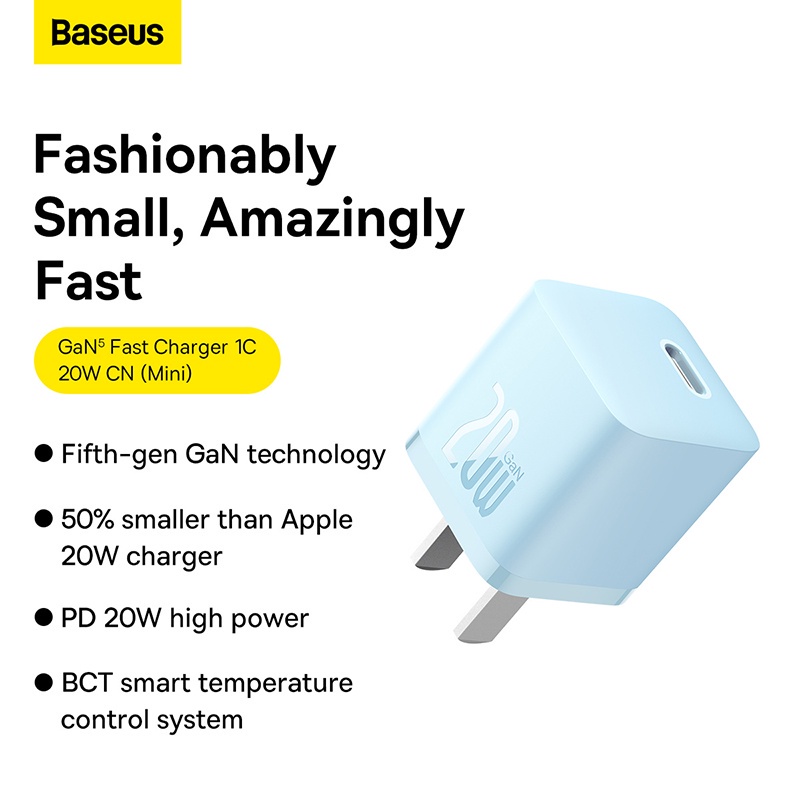 Củ sạc iphone 20w Baseus GAN5 fast charger nhỏ gọn dùng sạc cho iphone