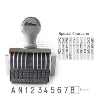 Combo Dấu số và chữ Shiny 10 số cao 5mm N310A chấm đóng ngoài