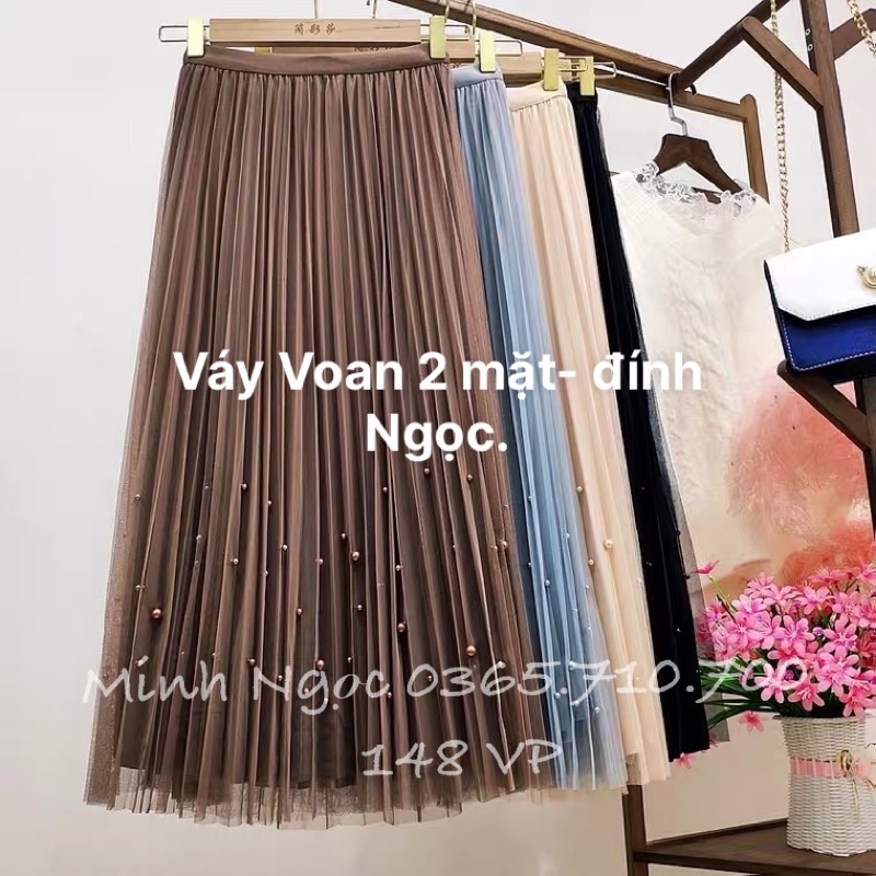 Chân Váy Voan Đính Ngọc mặc 2 mặt-hàng Quảng Châu.