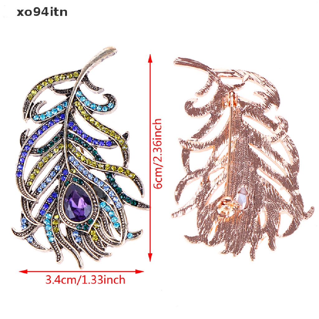 Trâm Cài Áo Hình Lông Công Đính Đá Sang Trọng