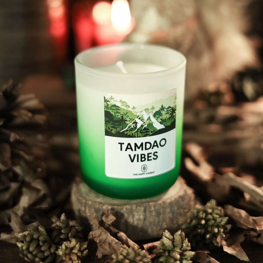 120gr, Nến thơm phòng sáp thơm cao cấp 100% thiên nhiên, Vietnam sceted candle cup - TAMDAO VIBES 4oz - HAPPYCANDLE