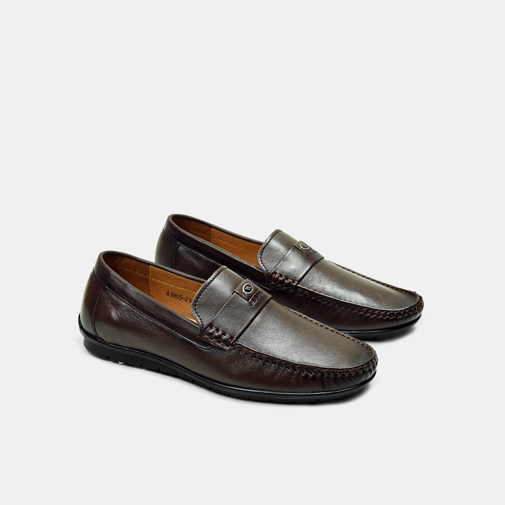 Giày lười da nam công sở trẻ trung năng động màu nâu BQ GC 2186