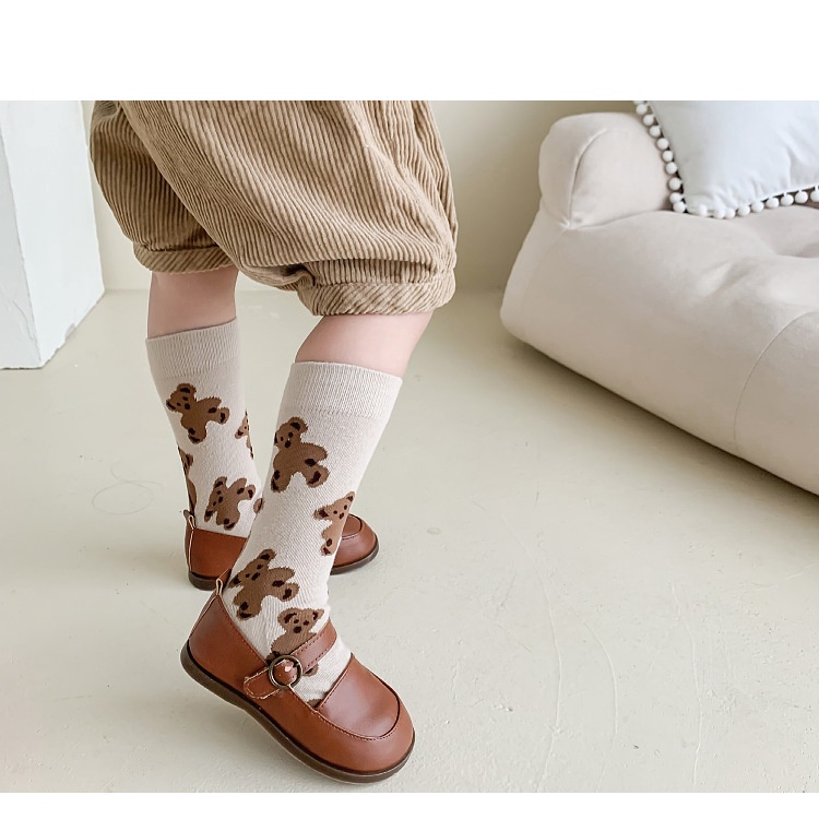 Vớ Dài Ngang Bắp Chân In Họa Tiết Hoạt Hình Phong Cách Hàn Quốc Cho Bé Trai Và Gái